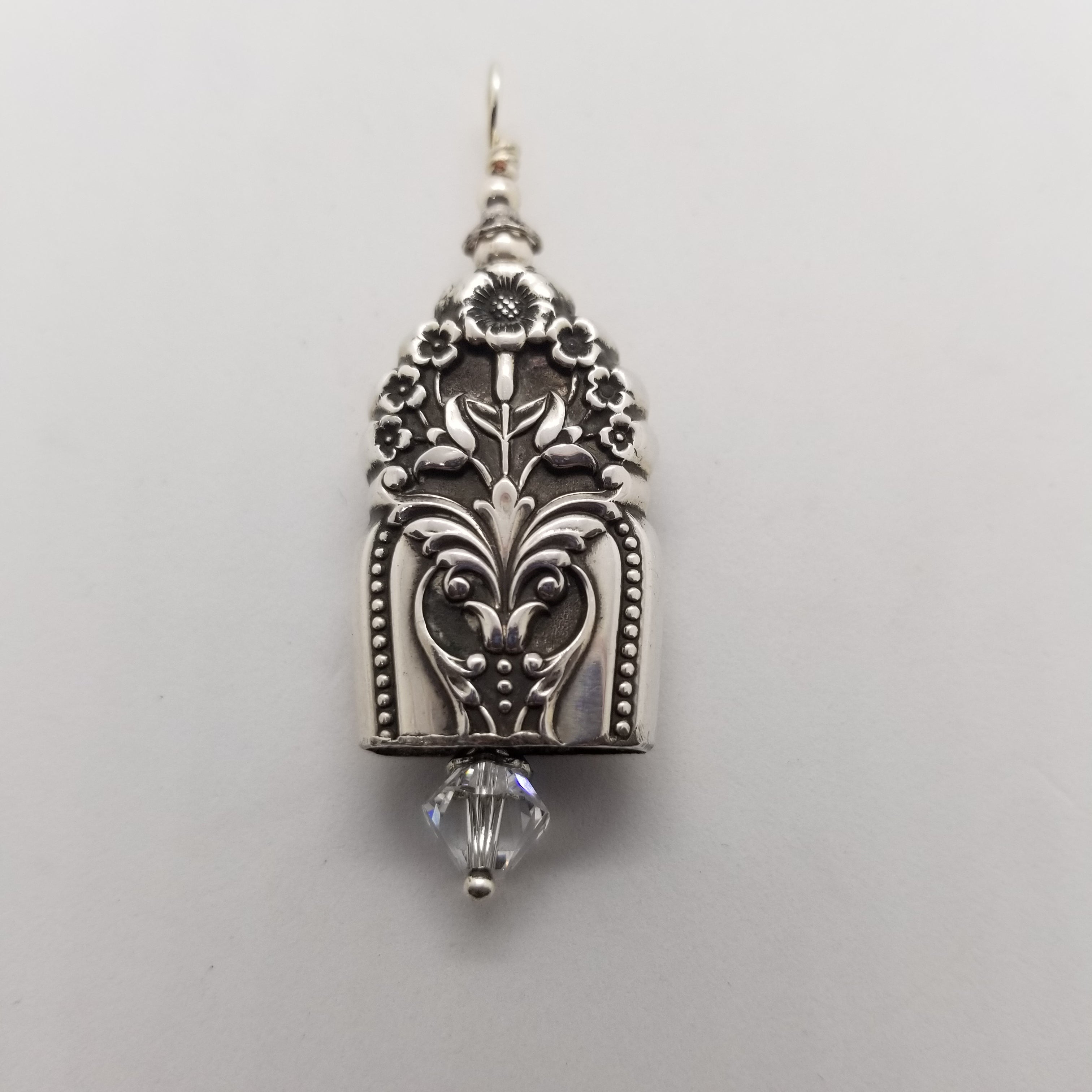 Sterling Bell Pendant, Queens Lace