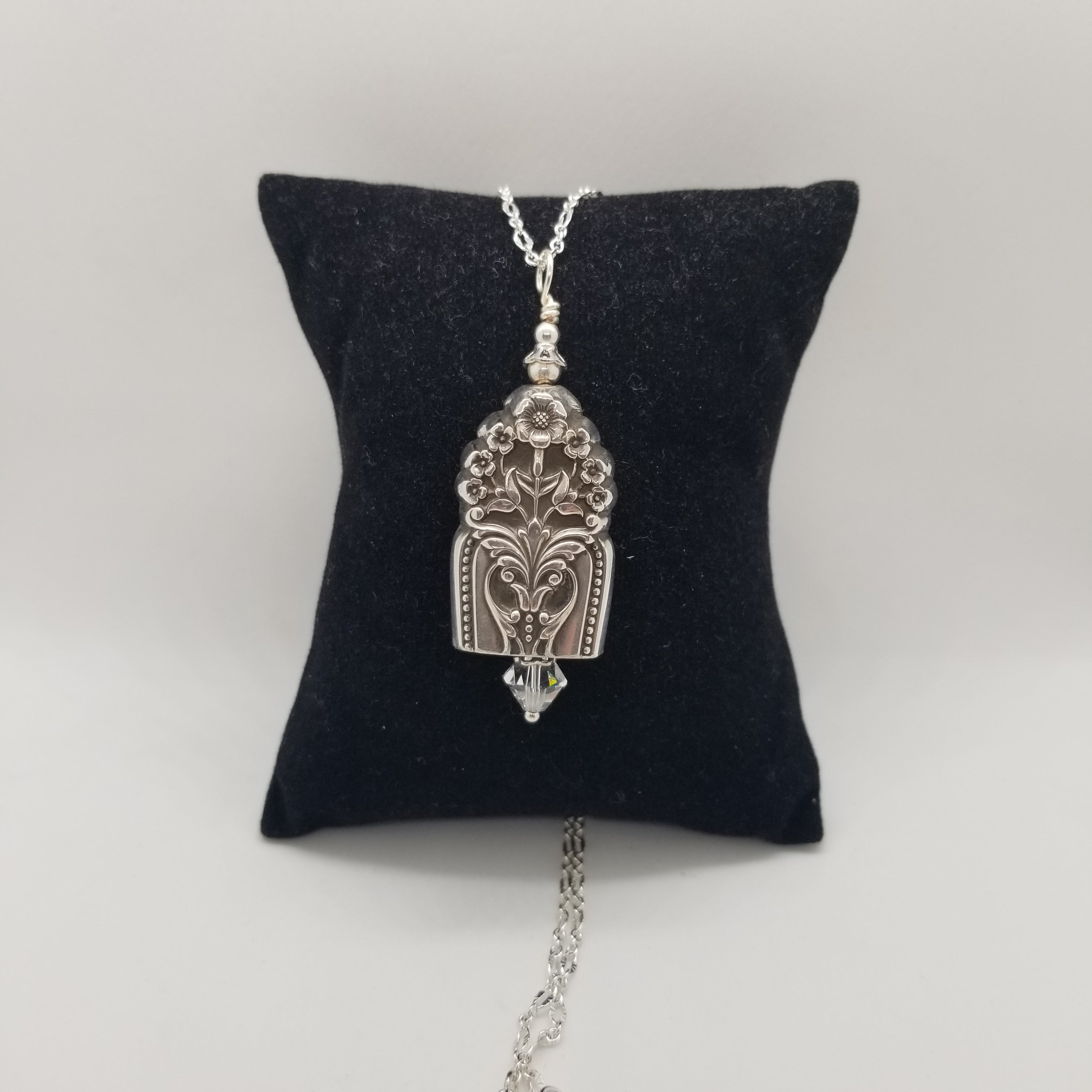 Sterling Bell Pendant, Queens Lace