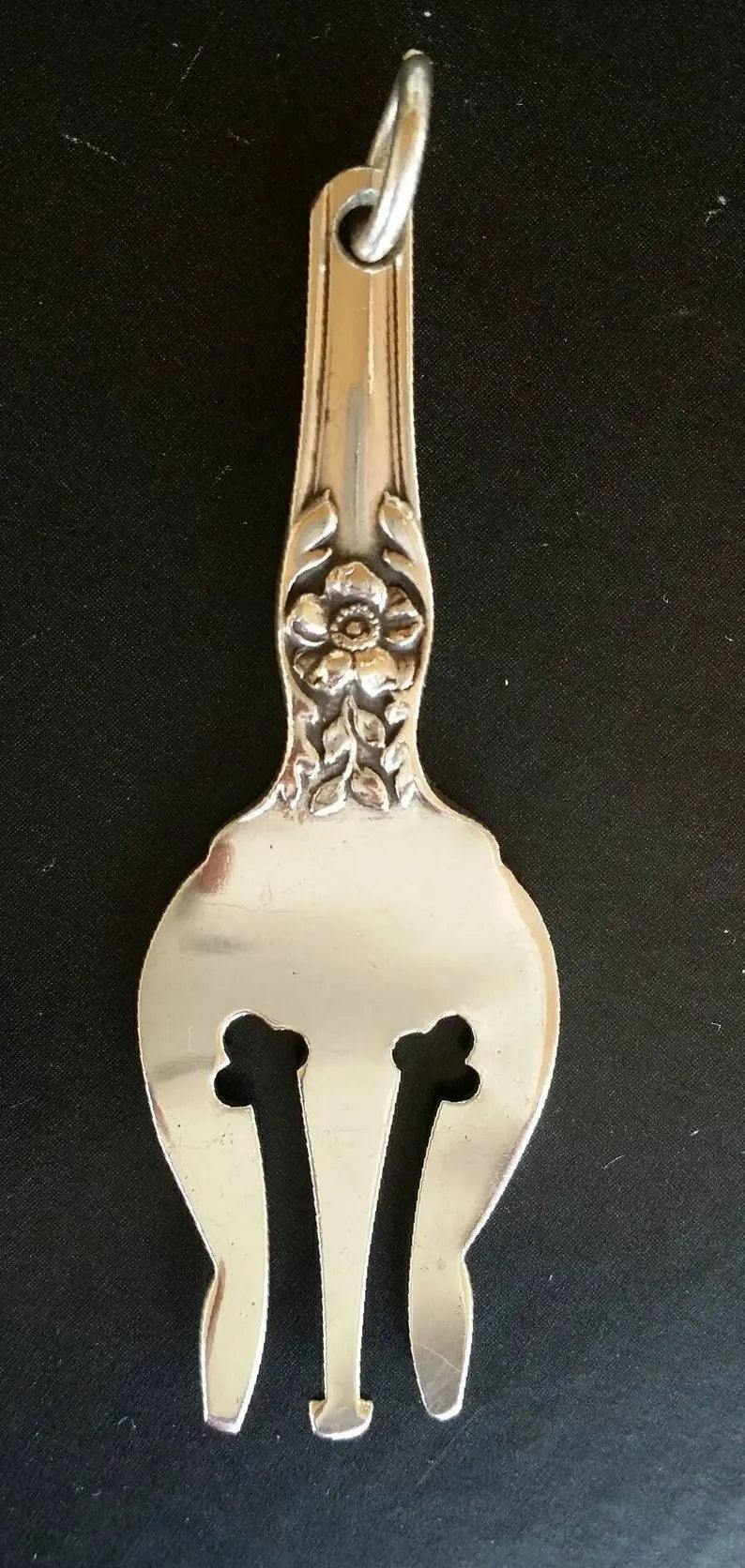 Fork Necklace Sterling Fork, Fork Pendant, Silverware Jewelry, Vintage Necklace, Sterling N